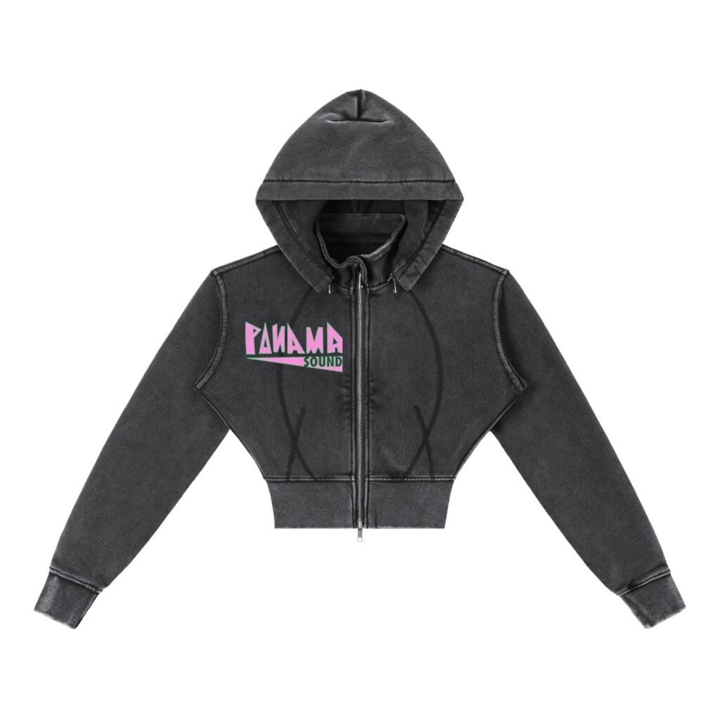 Panama Sound Vintage Washed Cropped Fleece Hoodie